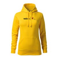 HOODIE ♀ | HEARTBEAT - CLASSIC | L | GELB | VORDERSEITE |...