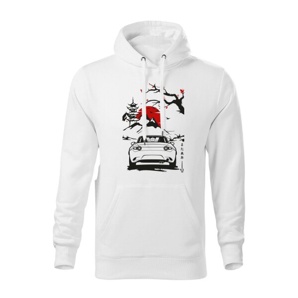 11/23 | HOODIE ♂ | NOVEMBER | XXL | WEISS | VORDERSEITE | MAZDA/MX5/ND