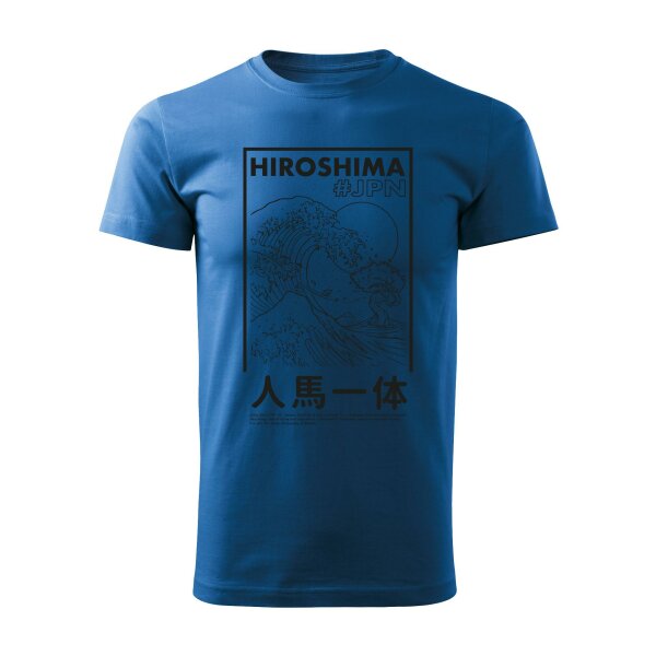 10/23 | T-SHIRT ♂ | OKTOBER  | L | AZURBLAU | VORDERSEITE | MAZDA/MX5