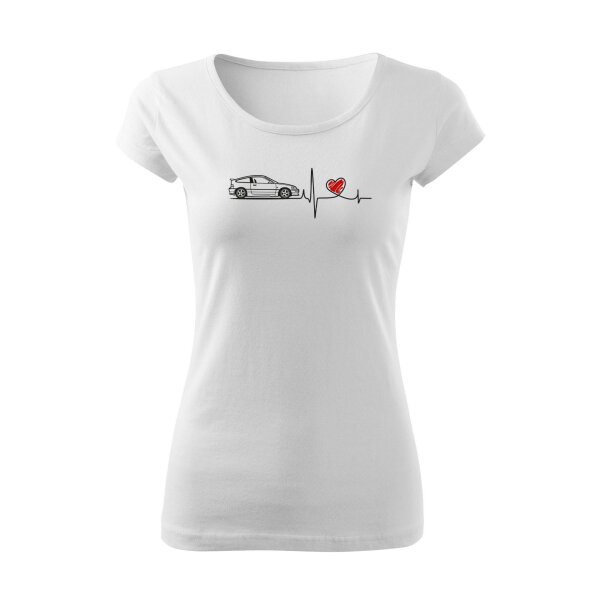 T-SHIRT ♀ | BOATNECK | HEARTBEAT | CRX | S | WEISS | VORDERSEITE | HONDA/CRX