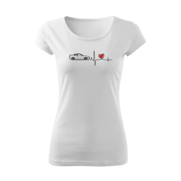 T-SHIRT ♀ | BOATNECK | HEARTBEAT | INTEGRA | S | WEISS | VORDERSEITE | HONDA/INTEGRA