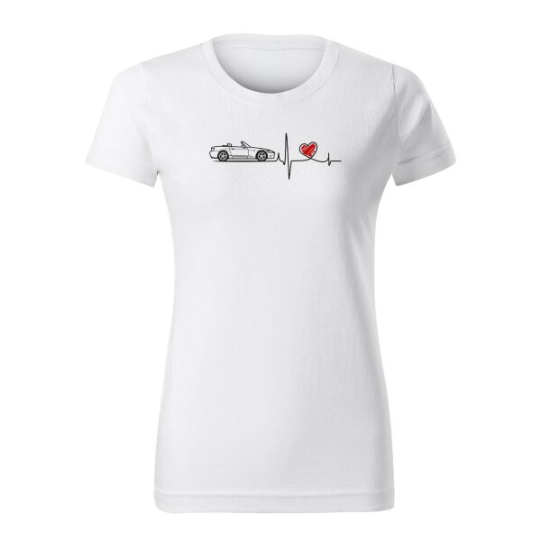 T-SHIRT ♀ | HEARTBEAT | S2000 | S | WEISS | VORDERSEITE | HONDA/S2000