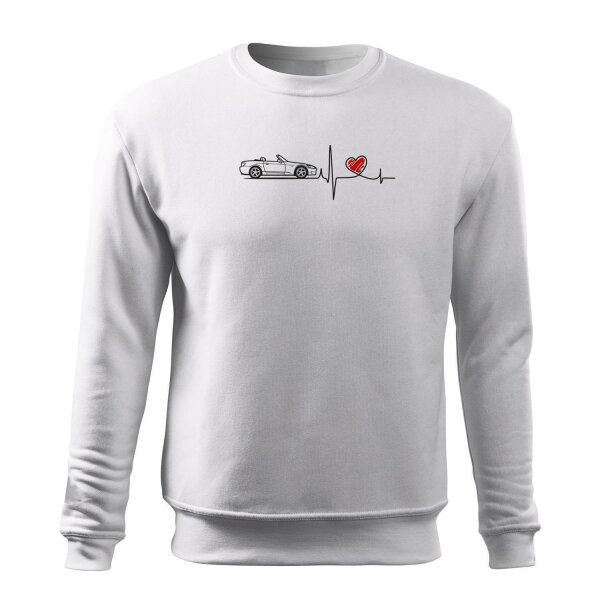 SWEATSHIRT ♂ | HEARTBEAT | S2000 | S | WEISS | VORDERSEITE | HONDA/S2000