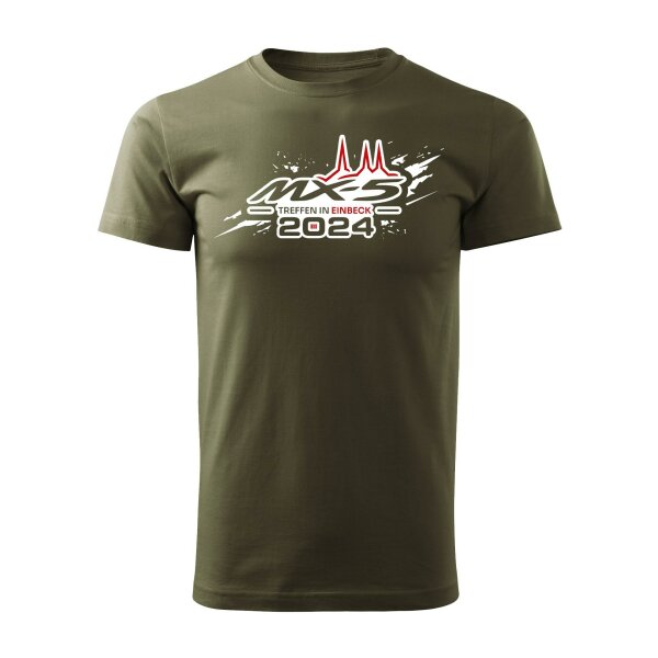 T-SHIRT ♂ | EIN-MX5-TREFFEN | 2024 | M | MILITARY | VORDERSEITE | MAZDA/MX5