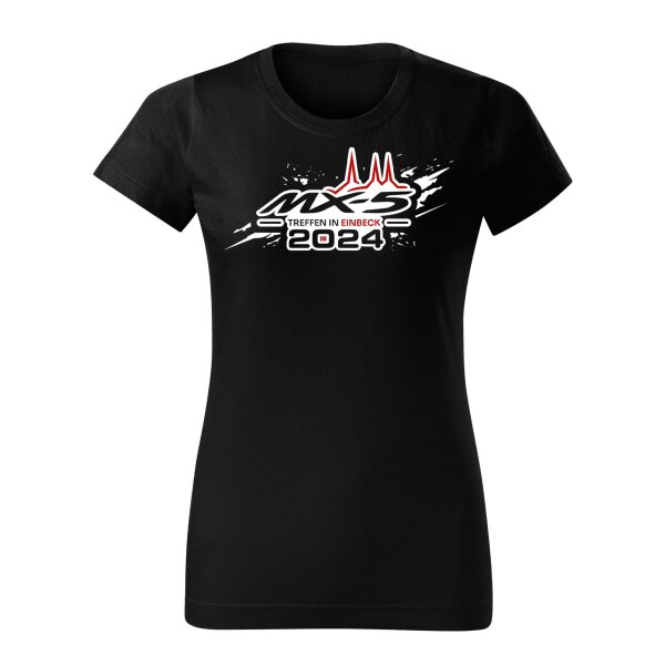 T-SHIRT ♀ | EIN-MX5-TREFFEN | 2024 | XXL | SCHWARZ | VORDERSEITE | MAZDA/MX5