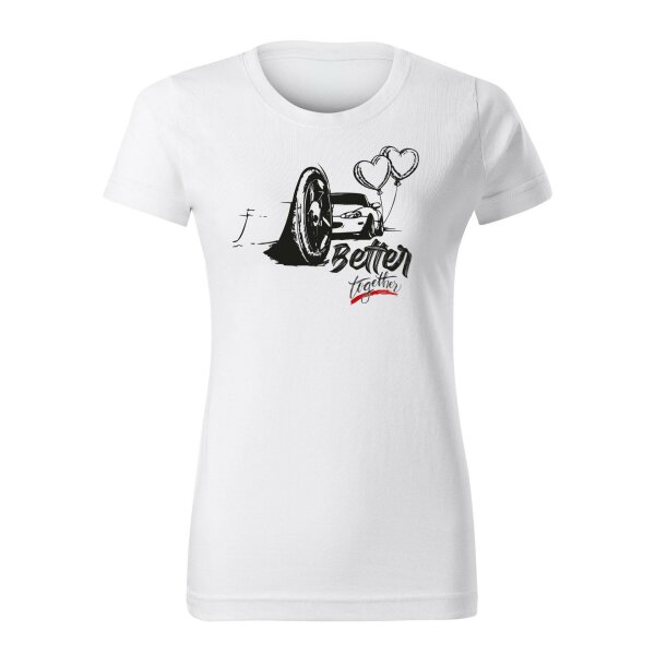 02/24 | T-SHIRT ♀ | FEBRUAR | XXL | WEISS | VORDERSEITE | MAZDA/MX5/NB