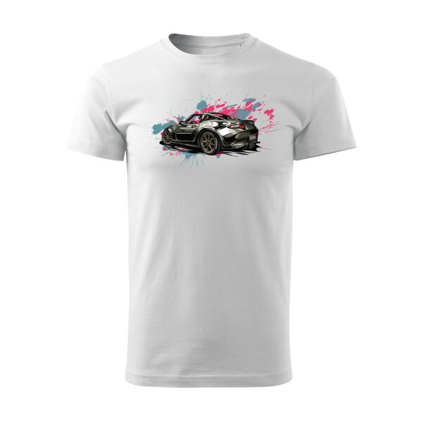 T-SHIRT ♂ | COLORSPLASH | XXL | WEISS | VORDERSEITE | MAZDA/MX5/RF