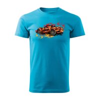 T-SHIRT ♂ | COLORSPLASH | XL | TUERKISBLAU | VORDERSEITE...