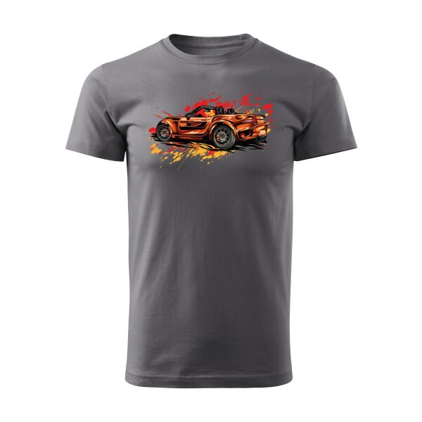 T-SHIRT ♂ | COLORSPLASH | L | STAHLGRAU | VORDERSEITE | MAZDA/MX5/ND