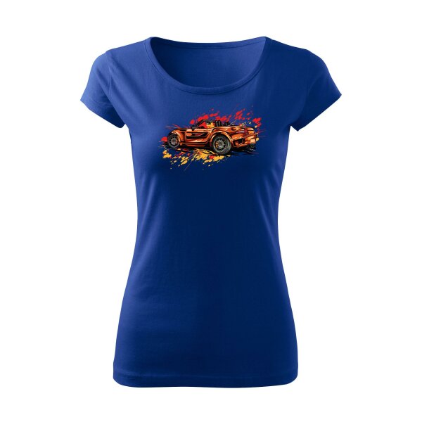 T-SHIRT ♂ | BOATNECK | COLORSPLASH | L | KOENIGSBLAU | VORDERSEITE | MAZDA/MX5/ND