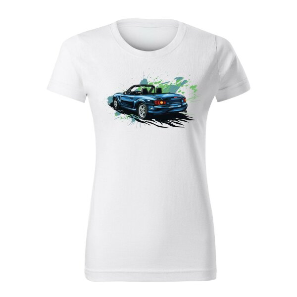 T-SHIRT ♀ | COLORSPLASH | XXL | WEISS | VORDERSEITE | MAZDA/MX5/NB