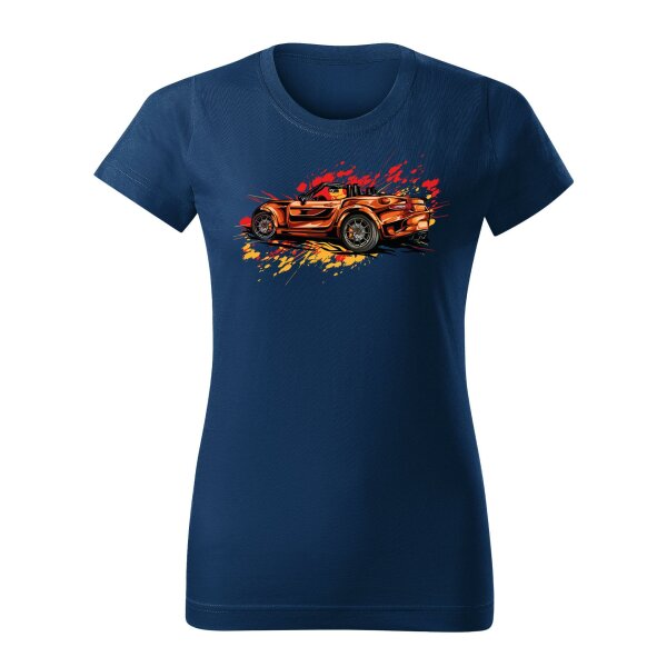 T-SHIRT ♀ | COLORSPLASH | XXL | MITTERNACHTSBLAU | VORDERSEITE | MAZDA/MX5/ND