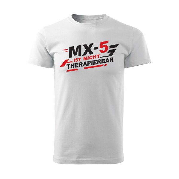 T-SHIRT ♂ | NICHT THERAPIERBAR | S | weiss | Vorderseite | mazda/mx5