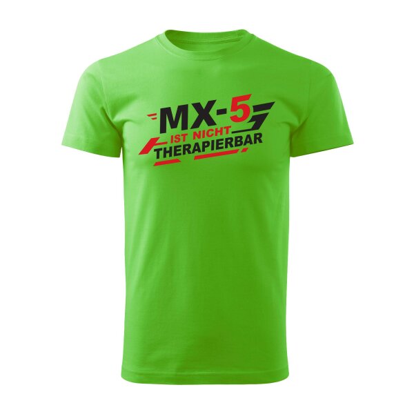 T-SHIRT ♂ | NICHT THERAPIERBAR | XL | apfelgruen | Vorderseite | mazda/mx5