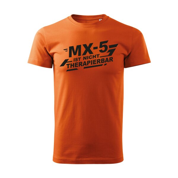 T-SHIRT ♂ | NICHT THERAPIERBAR | S | orange | Vorderseite | mazda/mx5