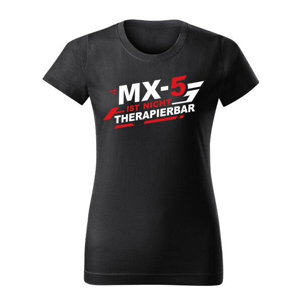 T-SHIRT ♀ | NICHT THERAPIERBAR | L | ebonygrau | Vorderseite | mazda/mx5