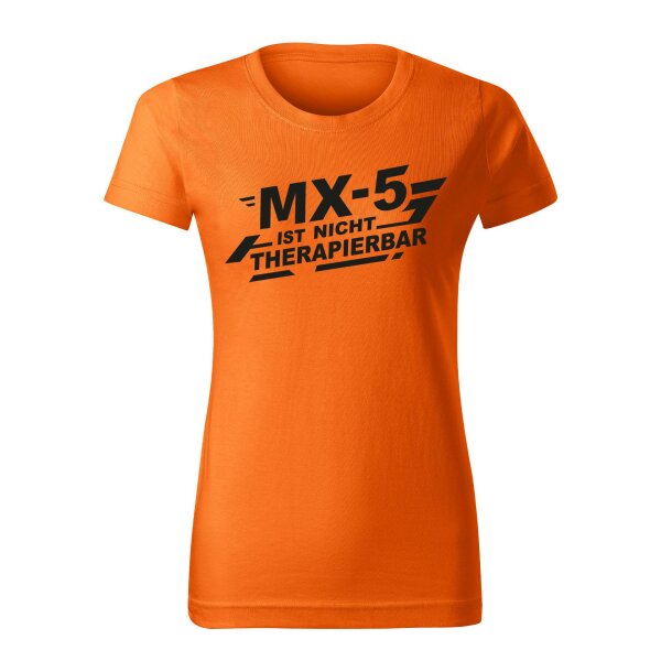 T-SHIRT ♀ | NICHT THERAPIERBAR | S | orange | Vorderseite | mazda/mx5