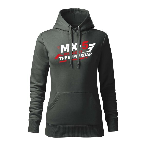 HOODIE ♀ | NICHT THERAPIERBAR | XL | dunklerschiefer | Vorderseite | mazda/mx5