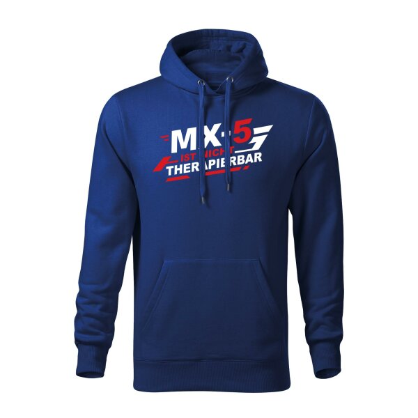 HOODIE ♂ | NICHT THERAPIERBAR | L | koenigsblau | Vorderseite | mazda/mx5