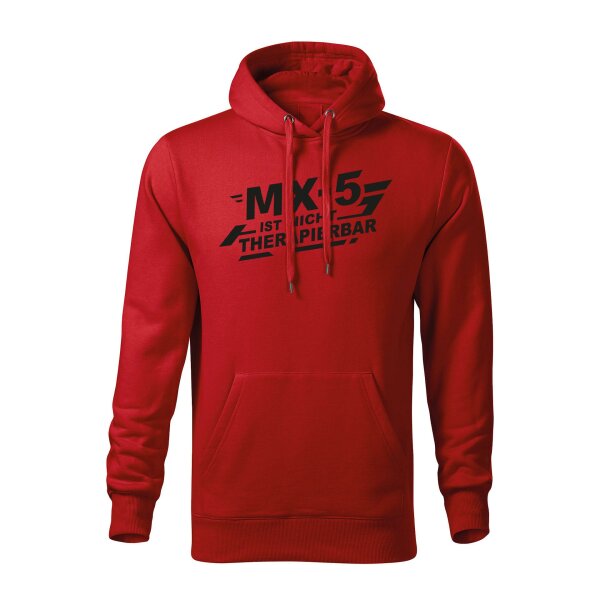 HOODIE ♂ | NICHT THERAPIERBAR | L | rot | Vorderseite | mazda/mx5