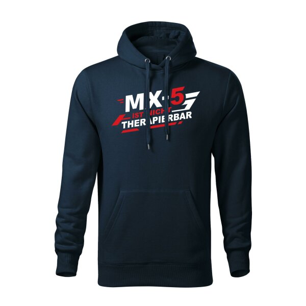 HOODIE ♂ | NICHT THERAPIERBAR | L | marineblau | Vorderseite | mazda/mx5