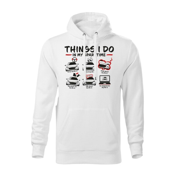 HOODIE ♂ | SPARETIME | XXL | weiss | Vorderseite | mazda/mx5/nd