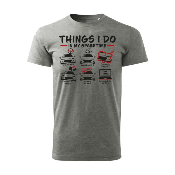 T-SHIRT ♂ | SPARETIME | L | dunkelgraumeliert | Vorderseite | mazda/mx5/nd