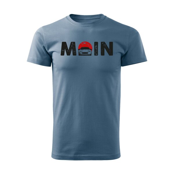 T-SHIRT ♂ | MOIN | L | denim | Vorderseite | mazda/mx5/nd