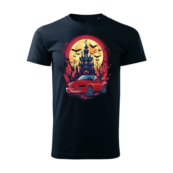 T-SHIRT ♂ | HALLOWEEN 2024 LIMITED EDITION | M | marineblau | Vorderseite | mazda/mx5/nc