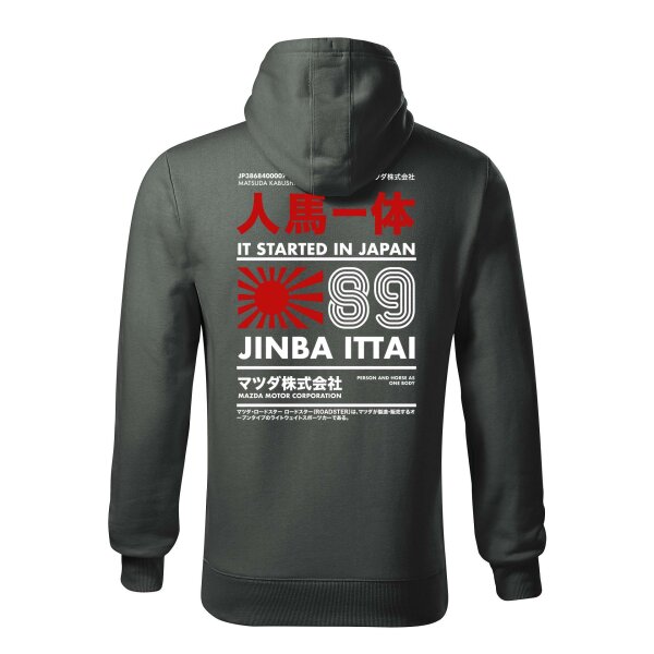 HOODIE ♂ | JPN | S | dunklerschiefer | Rückseite | mazda/mx5