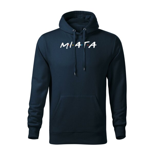 HOODIE ♂ | MIATA FRIENDS | L | marineblau | Vorderseite | mazda/mx5