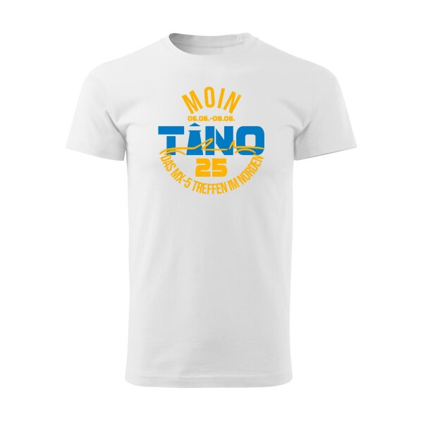 T-SHIRT ♂ | TINO 2025 | S | weiss | Vorderseite | mazda/mx5