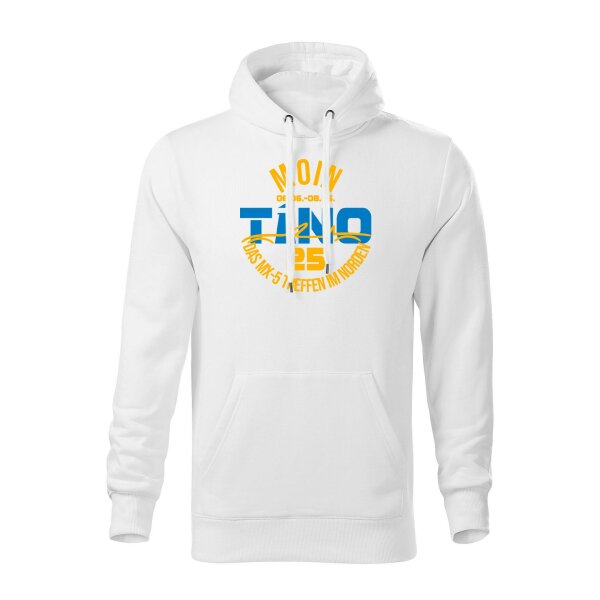 HOODIE ♂ | TINO 2025 | S | weiss | Vorderseite | mazda/mx5