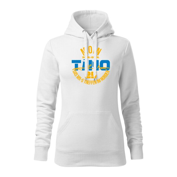 HOODIE ♀ | TINO 2025 | S | weiss | Vorderseite | mazda/mx5