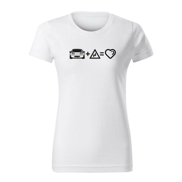 T-SHIRT ♀ | CURVES | S | weiss | Vorderseite | mazda/mx5/na