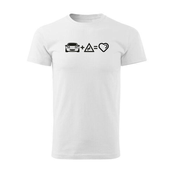 T-SHIRT ♂ | CURVES | S | weiss | Vorderseite | mazda/mx5/na