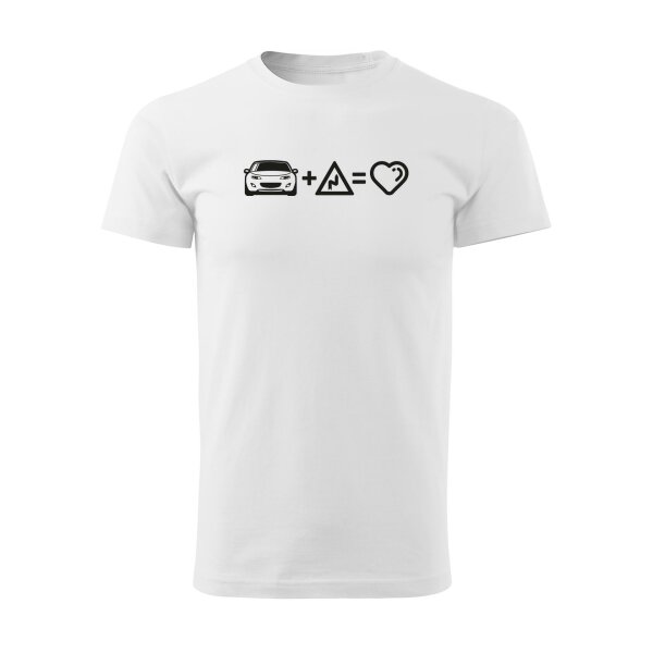 T-SHIRT ♂ | CURVES | L | weiss | Vorderseite | mazda/mx5/nc