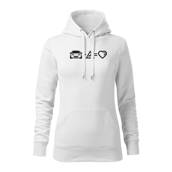 HOODIE ♀ | CURVES | S | weiss | Vorderseite | mazda/mx5/na