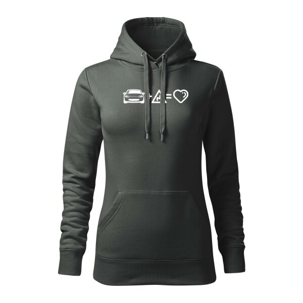 HOODIE ♀ | CURVES | XL | dunklerschiefer | Vorderseite | mazda/mx5/nb