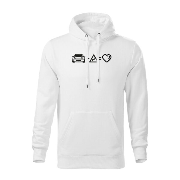 HOODIE ♂ | CURVES | S | weiss | Vorderseite | mazda/mx5/na