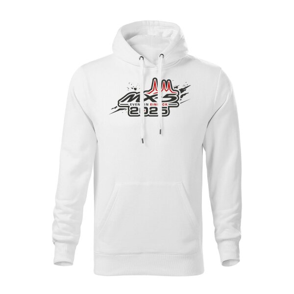 HOODIE ♂ | EIN-MX5-Event 2025 | S | weiss | Vorderseite | mazda/mx5