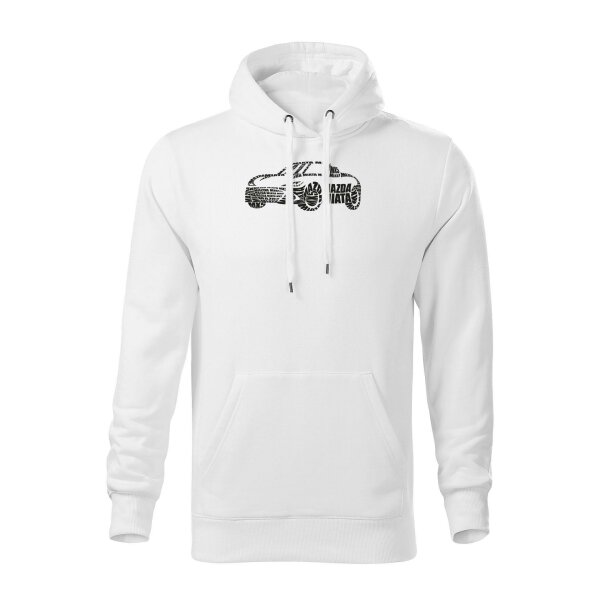 HOODIE ♂ | THE ND | MX-5 | S | weiss | Vorderseite | mazda/mx5