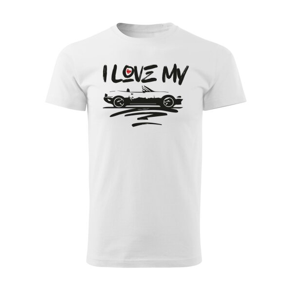 T-SHIRT ♂ | I LOVE MY MX-5 | S | weiss | Vorderseite | mazda/mx5/na