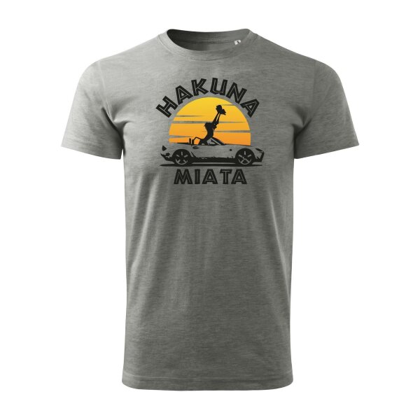 T-SHIRT ♂ | HAKUNA MIATA | Größe: XL (Dunkelgrau meliert) NC