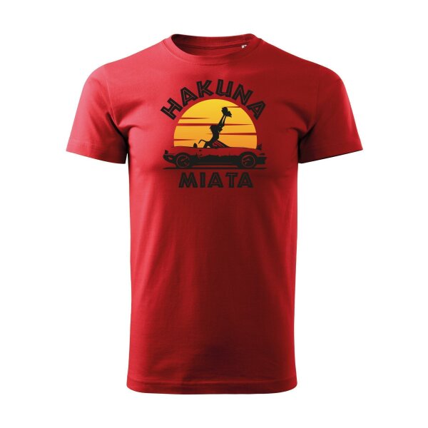 T-SHIRT ♂ | HAKUNA MIATA | Größe: XL (Rot) NA