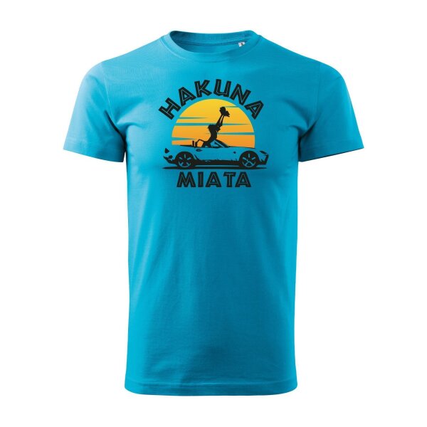 T-SHIRT ♂ | HAKUNA MIATA | Größe: L (Türkisblau) NC